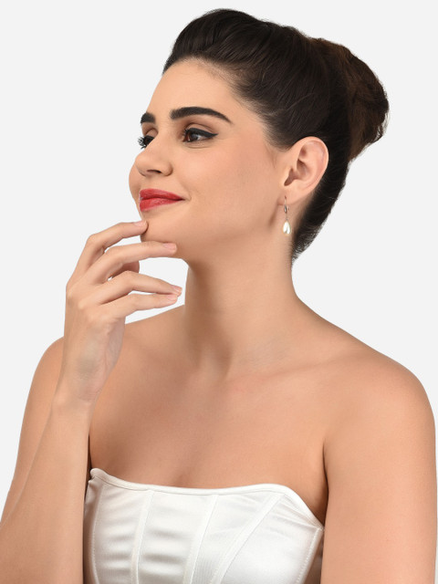 AMI Rose Gold Contemporary Drop Earrings - Image 4