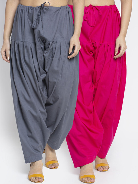 Jinfo Women Pack Of 2 Solid Cotton Salwar