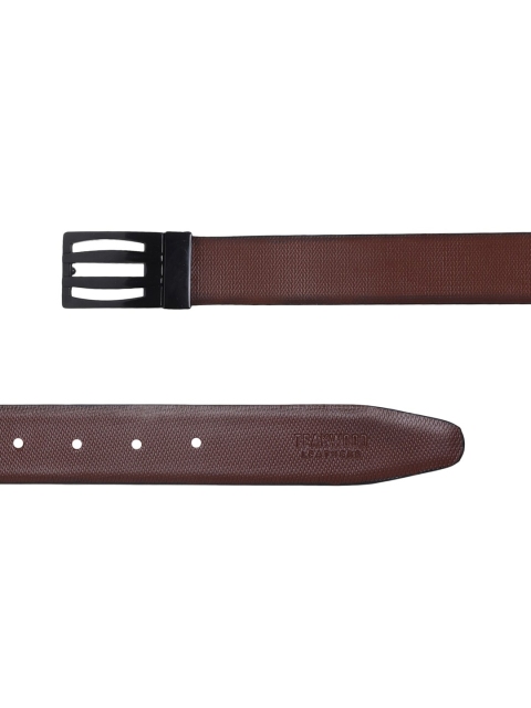 Teakwood Leathers Men Black & Brown Textured Leather Reversible Belt - Image 6