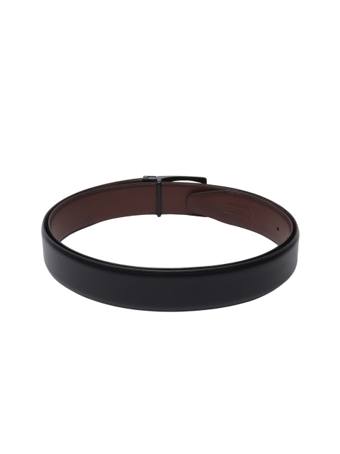 Teakwood Leathers Men Black & Brown Textured Leather Reversible Belt - Image 3