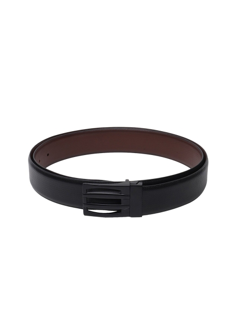 Teakwood Leathers Men Black & Brown Textured Leather Reversible Belt - Image 2