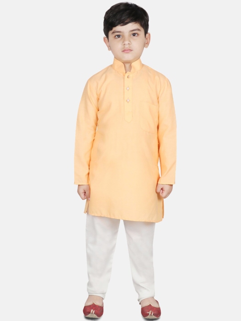 SG YUVRAJ Boys Orange Kurta - Image 5