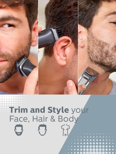 Philips Men MG3760/33 All-in-One Cordless Trimmer for Face, Head & Body - Grey - Image 5