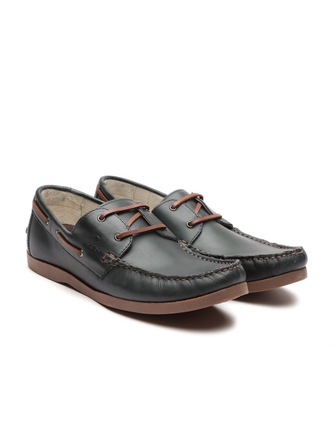 Men Navy Genuine Leather Boat Shoes Image