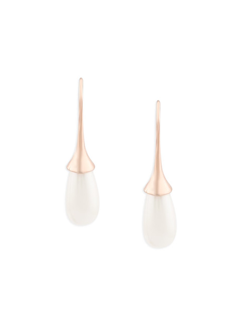 AMI Rose Gold Plated Pearl Embellished Drop Earrings - Image 5