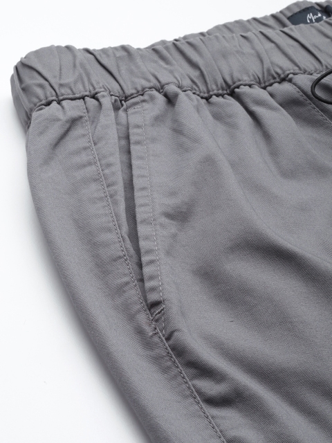 Mast & Harbour Men Grey Solid Pure Cotton Joggers - Image 6