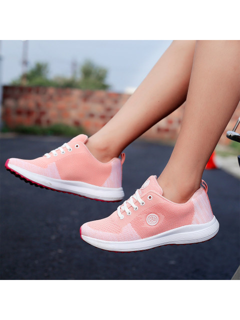 bacca bucci Women Orange Mesh Running Non-Marking Shoes - Image 7