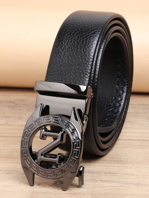 ZORO Men Black Textured PU Belt