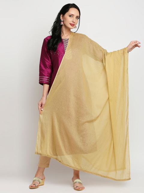 Dupatta Bazaar Khaki Pure Cotton Dupatta