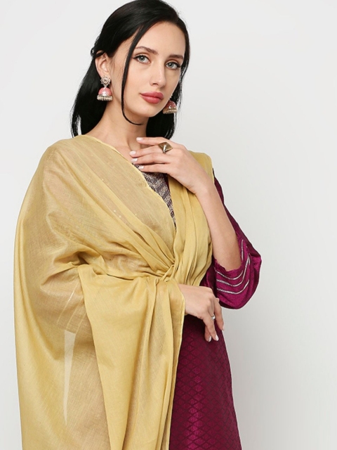 Dupatta Bazaar Khaki Pure Cotton Dupatta - Image 2