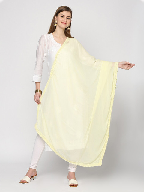 Dupatta Bazaar Women Yellow Solid Dupatta