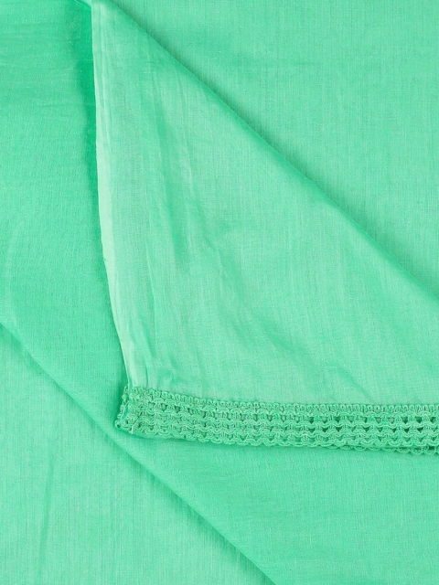 Dupatta Bazaar Women Sea Green Solid Pure Cotton Dupatta - Image 6