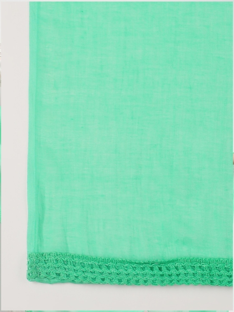 Dupatta Bazaar Women Sea Green Solid Pure Cotton Dupatta - Image 7