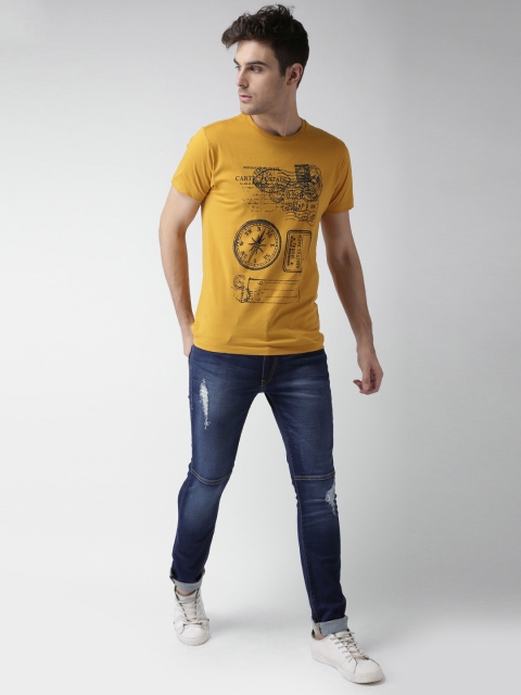 Men Blue Skinny Fit Mid Rise Clean Look Jeans