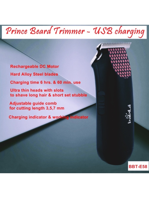 babila PRINCE Beard Trimmer-USB Charging - Image 4