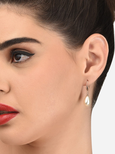 Zaveri Pearls Silver-Toned Set of 3 Studs Earrings - Image 3