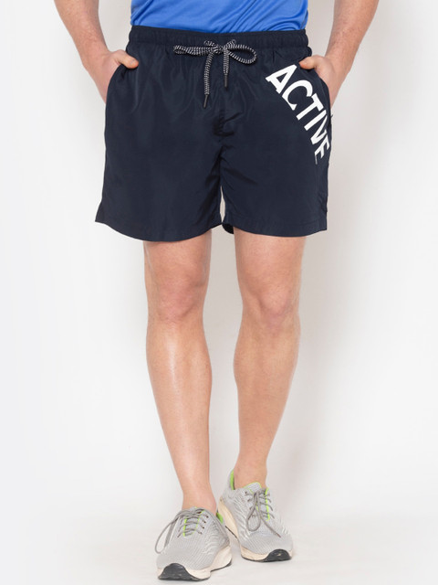 BODYACTIVE Men Navy Blue Sports Shorts