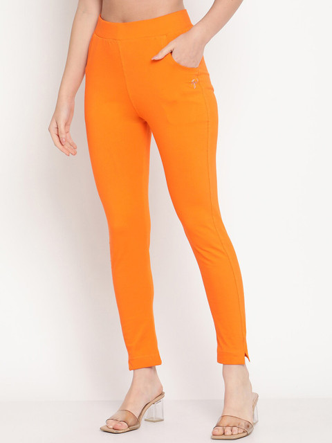 TAG 7 Women Orange Solid Leggings - Image 3