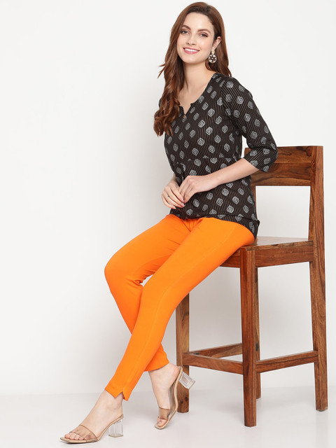 TAG 7 Women Orange Solid Leggings - Image 5