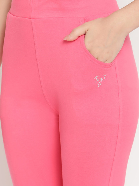TAG 7 Women Pink Solid Ankle-Length Leggings - Image 6