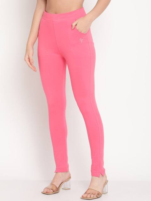 TAG 7 Women Pink Solid Ankle-Length Leggings - Image 3