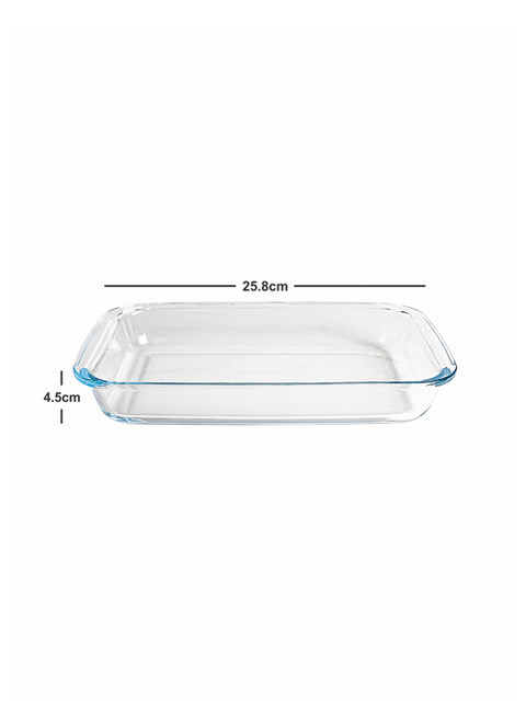 GOODHOMES Set of 3 Transparent Glass Rectangle Baking Tray - Image 4