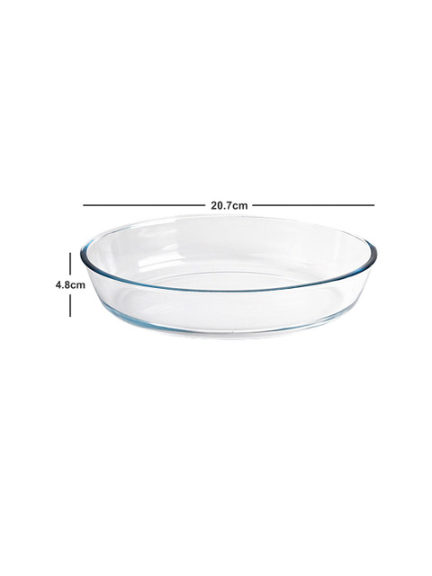 GOODHOMES Set Of 3 Transparent Solid Glass Oval Baking Tray - Image 5