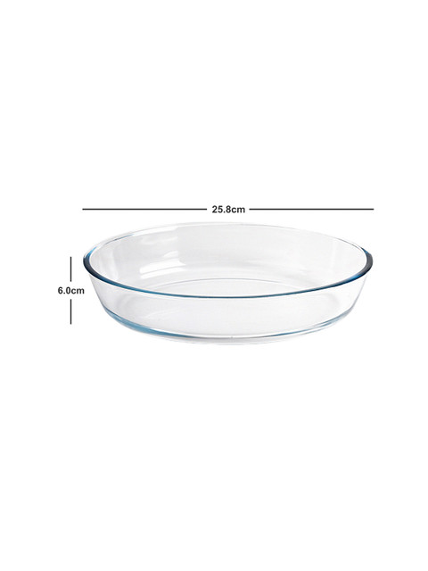 GOODHOMES Set Of 3 Transparent Solid Glass Oval Baking Tray - Image 6