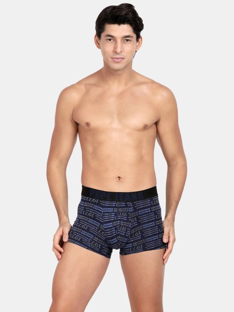 Pepe Jeans Men Navy Blue & Blank Printed Comfort-Fit Pure Cotton Trunk - Image 5