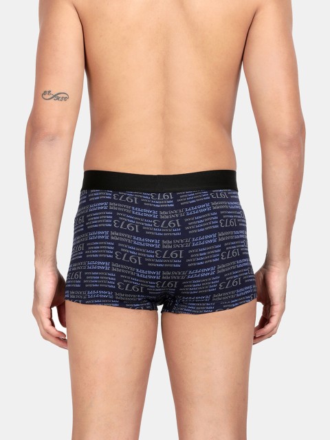Pepe Jeans Men Navy Blue & Blank Printed Comfort-Fit Pure Cotton Trunk - Image 4