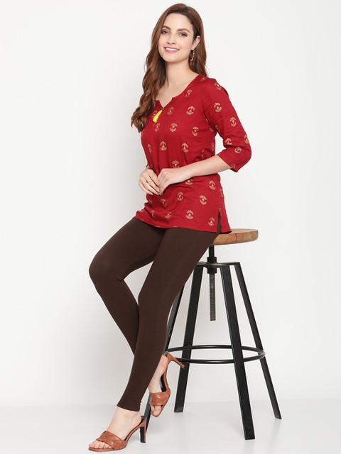 TAG 7 Women Brown Solid Ankle-Length Legging - Image 5