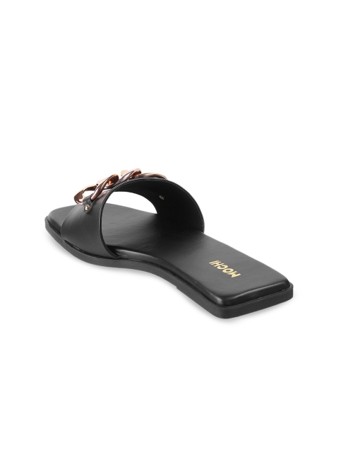 Mochi Women Black Open Toe Flats - Image 3
