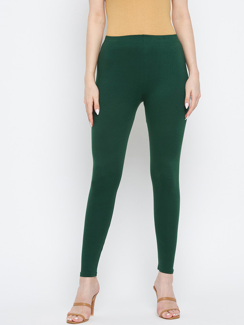 Clora Creation Women Green Solid Ankle Length Leggings