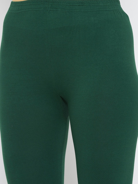 Clora Creation Women Green Solid Ankle Length Leggings - Image 6