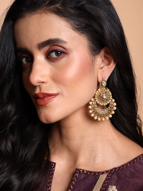 PANASH Gold-Plated Beaded Handcrafted Chandbalis