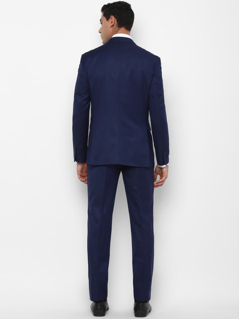 Allen Solly Men Navy Blue Solid Slim-Fit Single-Breasted Three-Piece Formal Suit - Image 4