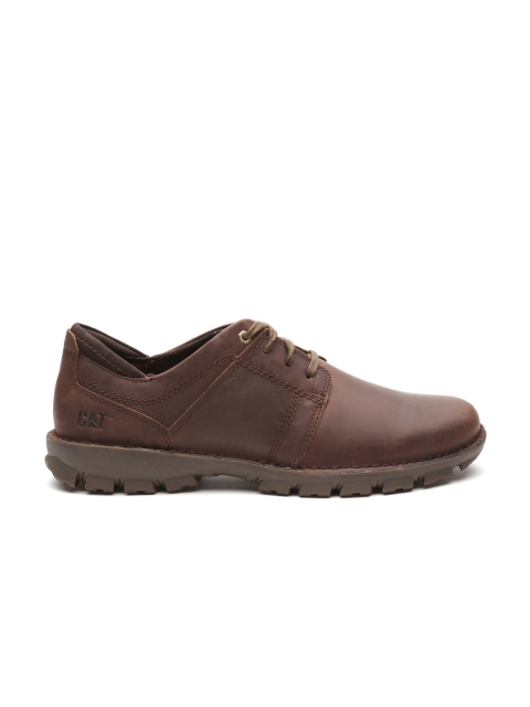 CAT Men Coffee Brown Leather Derbys Image