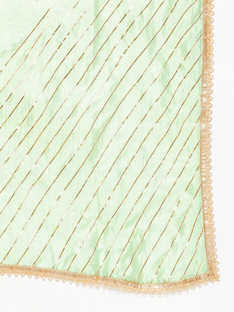 Clora Creation Green Gotta Patti Sequinned Dupatta - Image 2