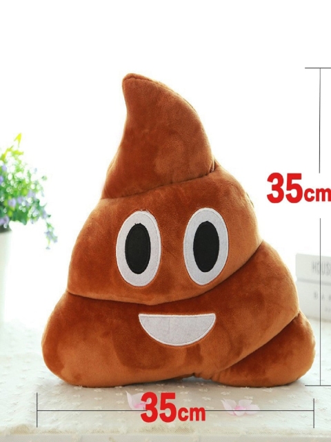 SKYLOFTS Brown Poop Cushion Pillow Stuffed Soft Toy - Image 3