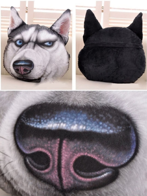 SKYLOFTS Kids Grey Dog Shape Pillow 3D Cushion - Image 3