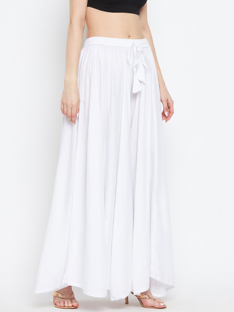 Clora Creation Women White Flared Ethnic Palazzos - Image 2