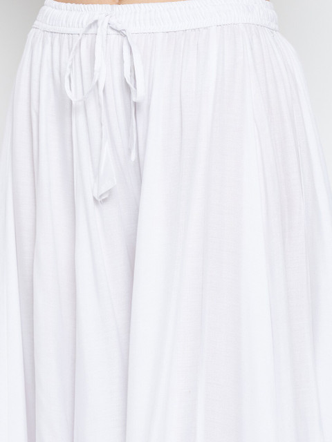 Clora Creation Women White Flared Ethnic Palazzos - Image 6