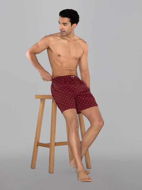 XYXX Men Printed Astor Maroon Super Combed Cotton Boxer Shorts - Image 6