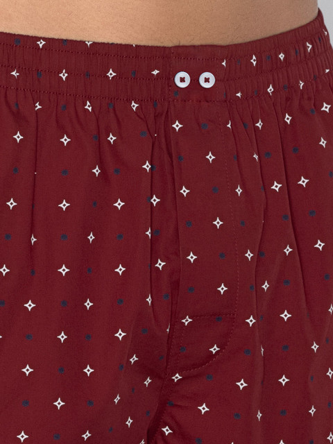 XYXX Men Printed Astor Maroon Super Combed Cotton Boxer Shorts - Image 5