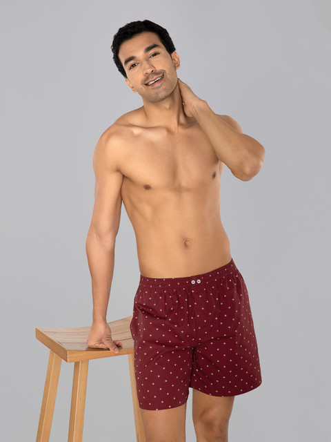 XYXX Men Printed Astor Maroon Super Combed Cotton Boxer Shorts - Image 7