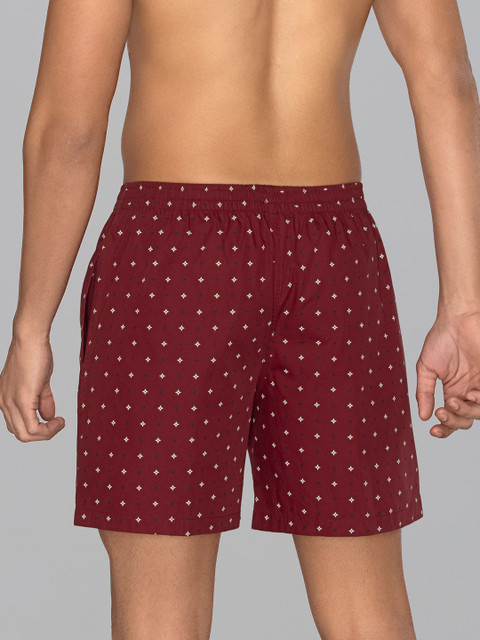 XYXX Men Printed Astor Maroon Super Combed Cotton Boxer Shorts - Image 3