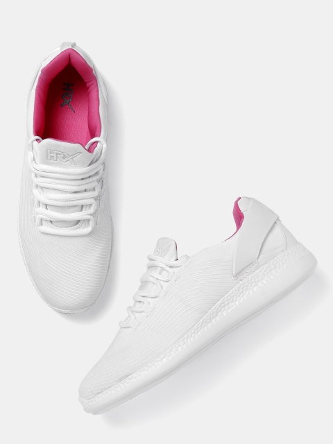 HRX by Hrithik Roshan Women White Textured Sports Shoes