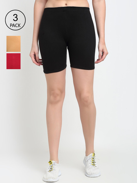 Jinfo Women Pack Of 3 Cycling Shorts