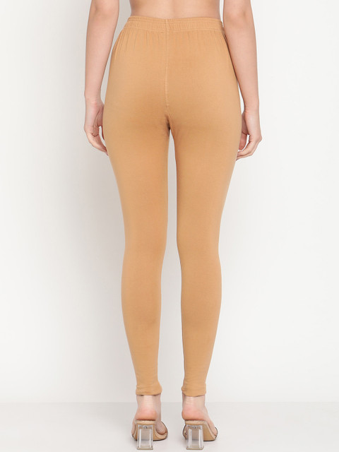 TAG 7 Pack of 2 White & Beige Solid Comfort-Fit Ankle-Length Leggings - Image 3