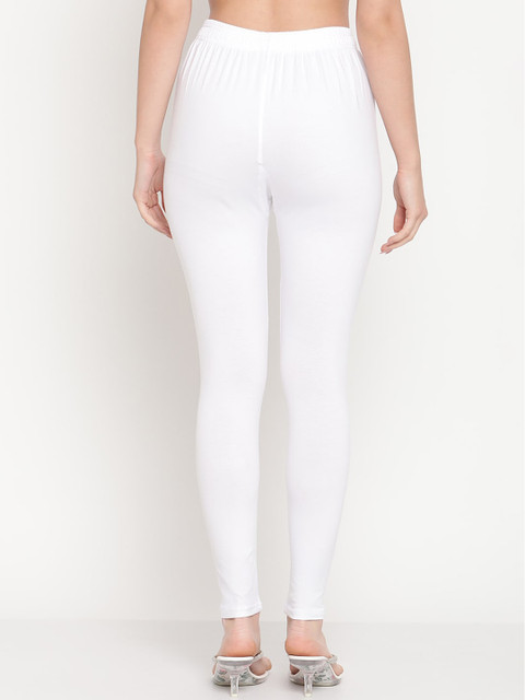 TAG 7 Pack of 2 White & Beige Solid Comfort-Fit Ankle-Length Leggings - Image 4